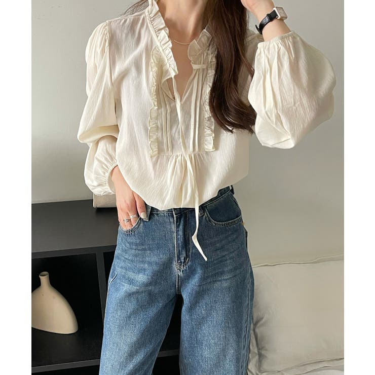 韓国風ピンタックブラウス ブラウス 長袖 | aimoha  | 詳細画像9 