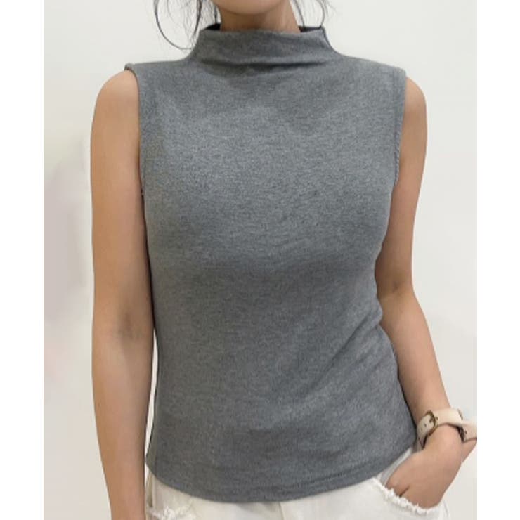 グレー | ハイネックフィットノースリーブ | aimoha 