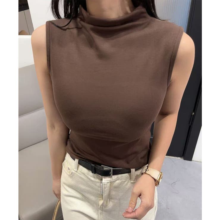 モカ | ハイネックフィットノースリーブ | aimoha 