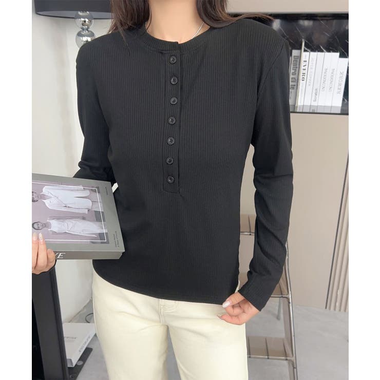 aimoha - select -/ヘンリーネックリブトップス | aimoha  | 詳細画像1 