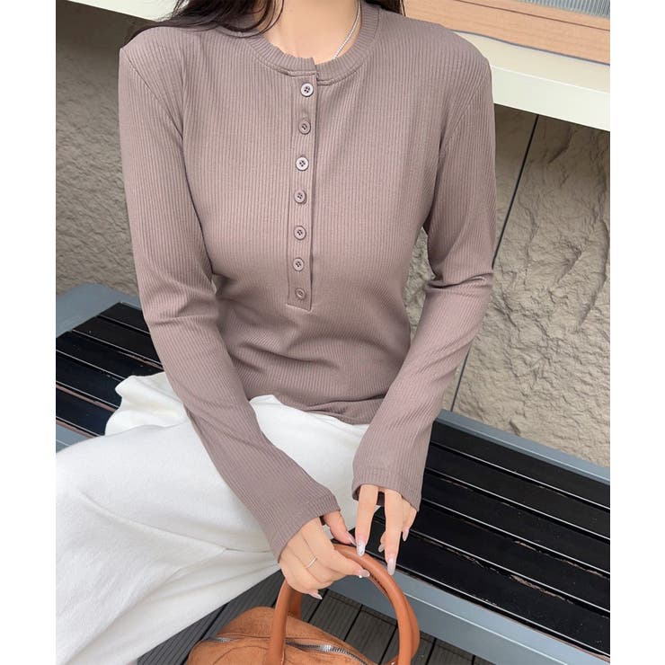 aimoha - select -/ヘンリーネックリブトップス | aimoha  | 詳細画像3 