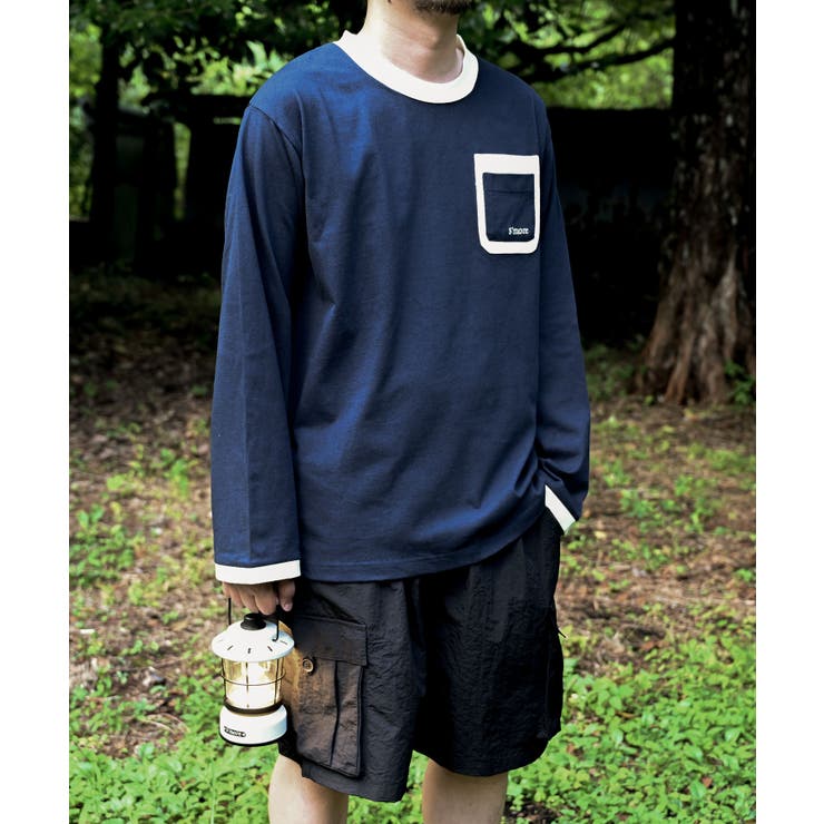 ネイビー | 【smore】Double pocket L/S shirts | aimoha men