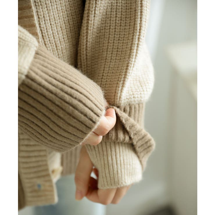 【smore】Bicolor knit cardigan | aimoha  | 詳細画像27 
