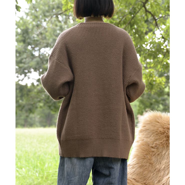 【smore】Bicolor knit cardigan | aimoha  | 詳細画像32 
