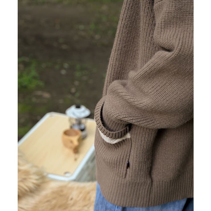 【smore】Bicolor knit cardigan | aimoha  | 詳細画像34 