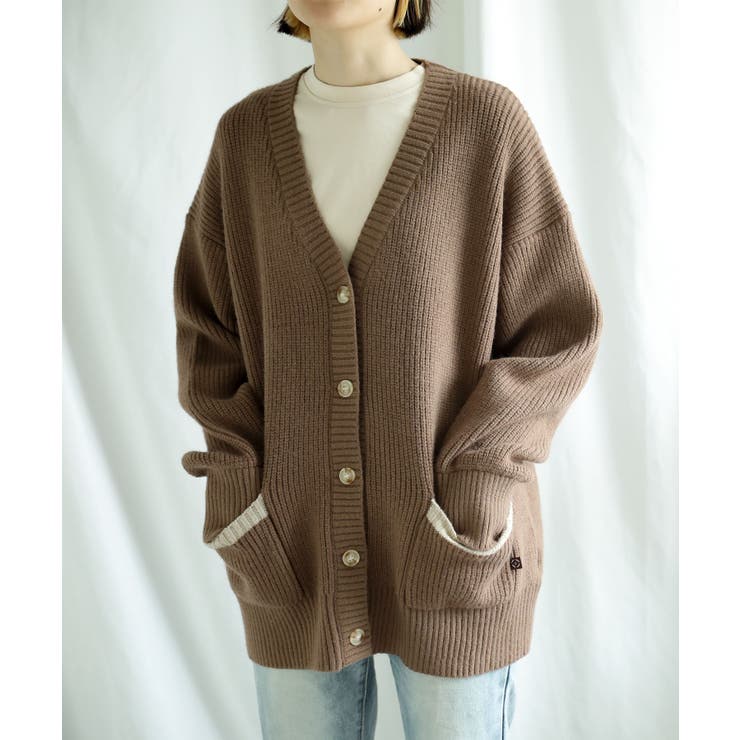 【smore】Bicolor knit cardigan | aimoha  | 詳細画像3 