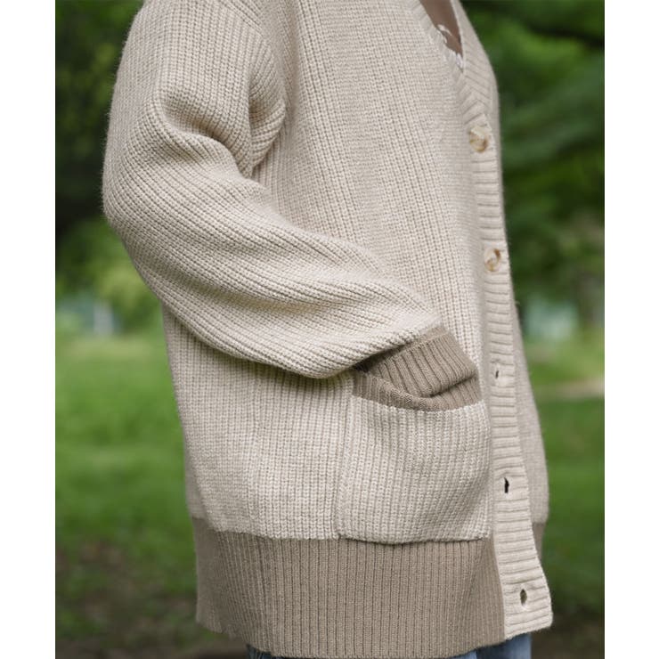 【smore】Bicolor knit cardigan | aimoha  | 詳細画像42 