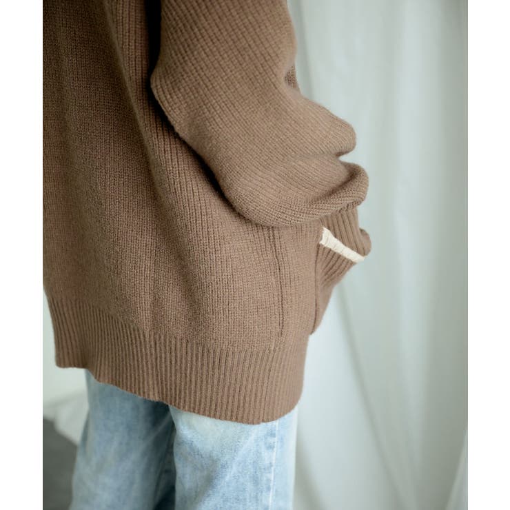 【smore】Bicolor knit cardigan | aimoha  | 詳細画像7 