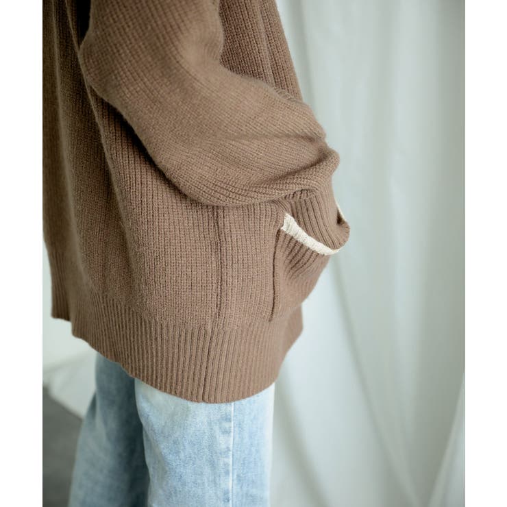 【smore】Bicolor knit cardigan | aimoha  | 詳細画像8 