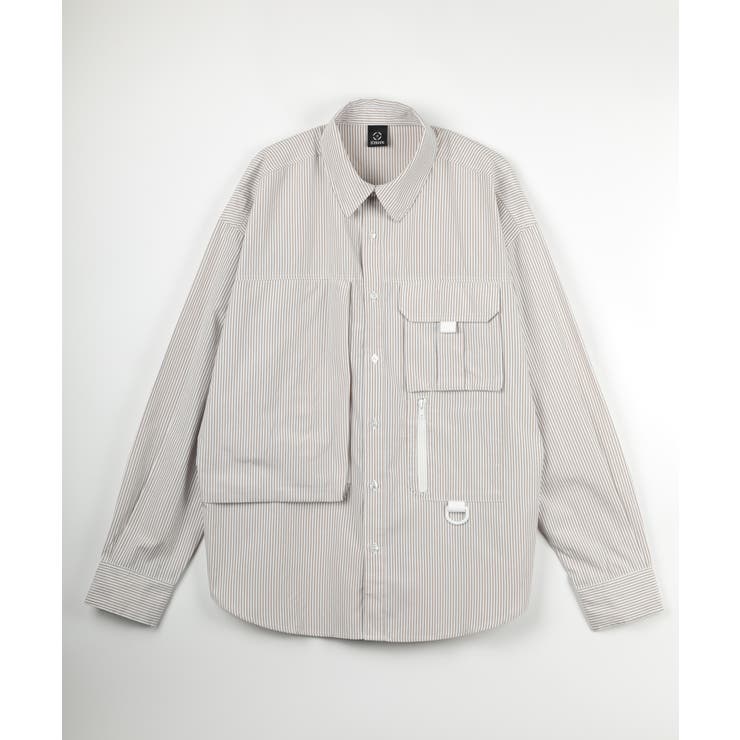 【smore】Stripe pocket l/s shirt | aimoha men | 詳細画像1 