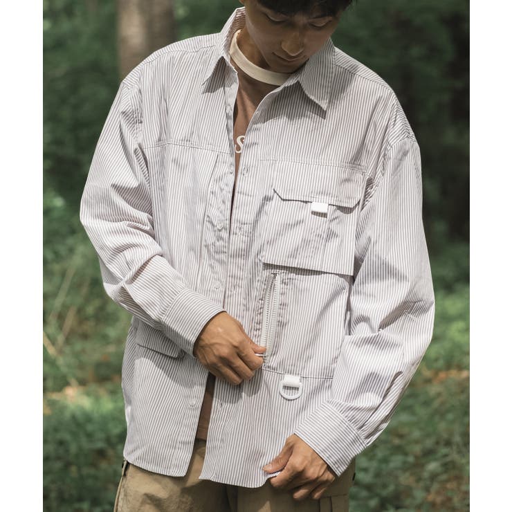 【smore】Stripe pocket l/s shirt | aimoha men | 詳細画像20 