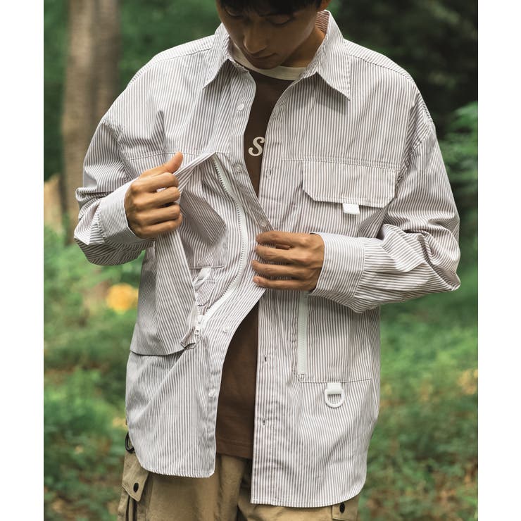 【smore】Stripe pocket l/s shirt | aimoha men | 詳細画像21 