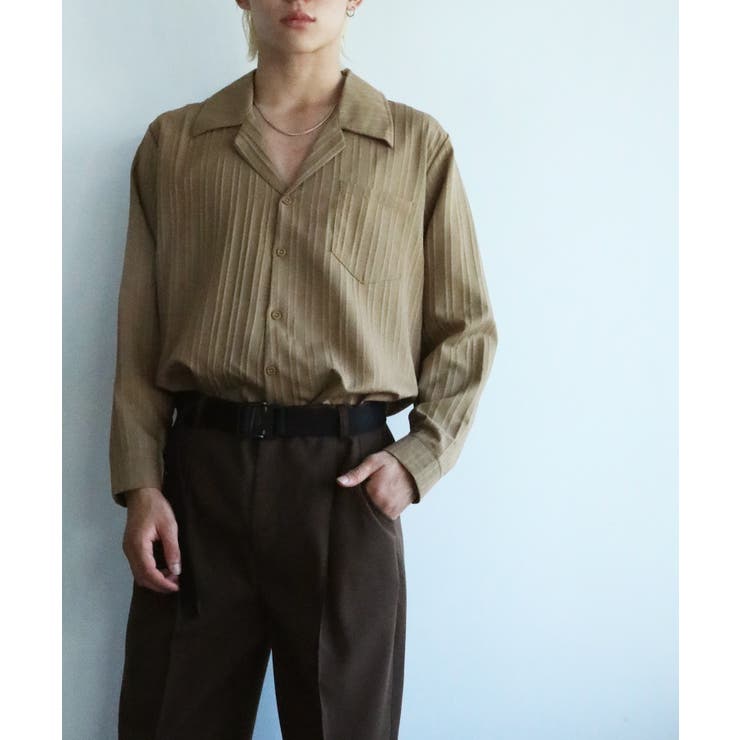 モカ | aimoha mens モード系エンボス加工シャツ | aimoha men