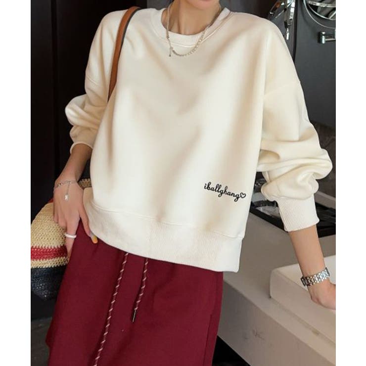 ライトベージュ | シンプルロゴデザインスウェット | aimoha 