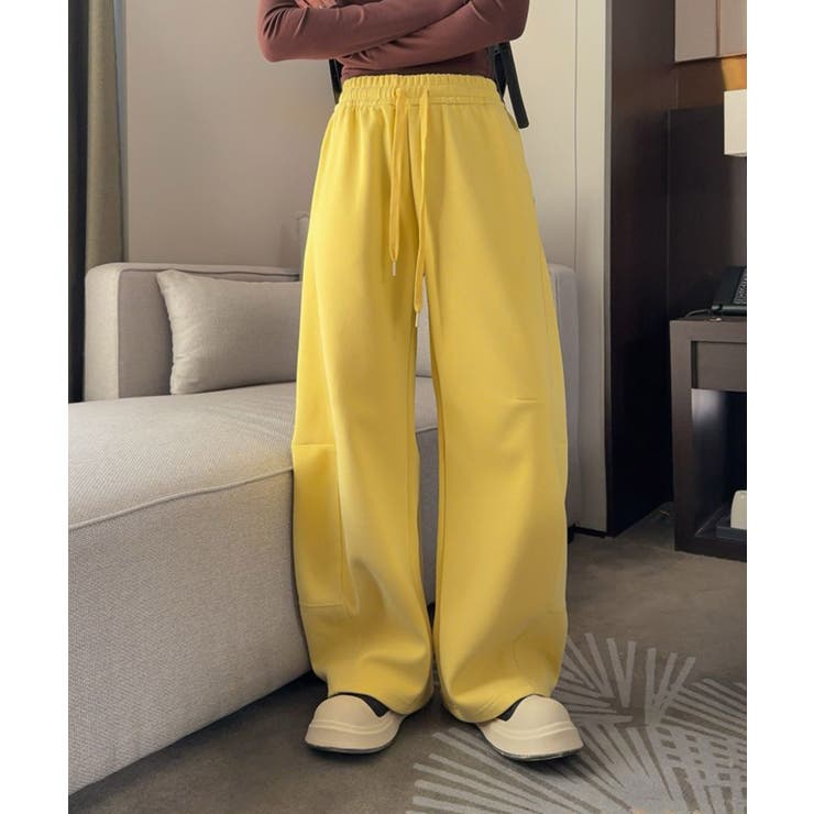 イエロー | ワイドカーブパンツ | aimoha 