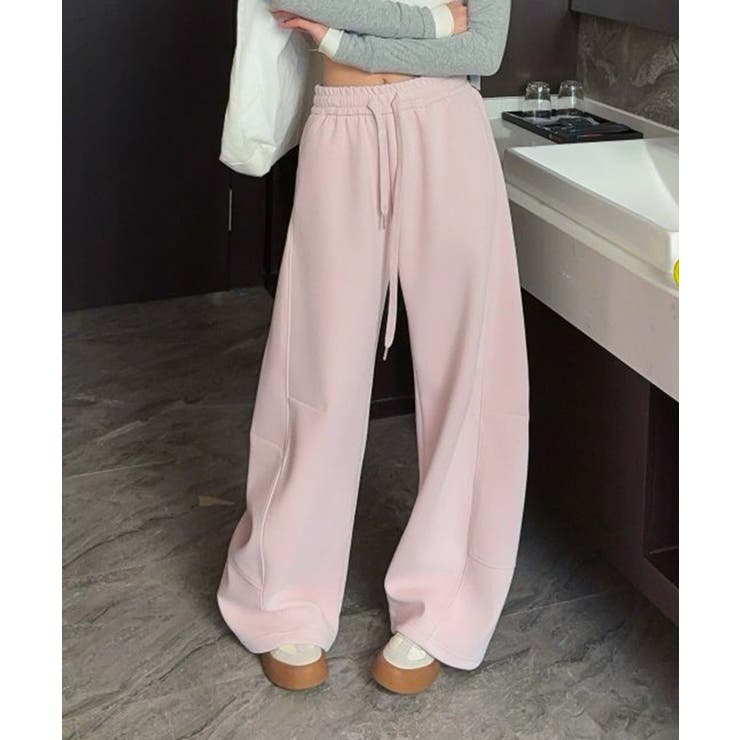 ピンク | ワイドカーブパンツ | aimoha 