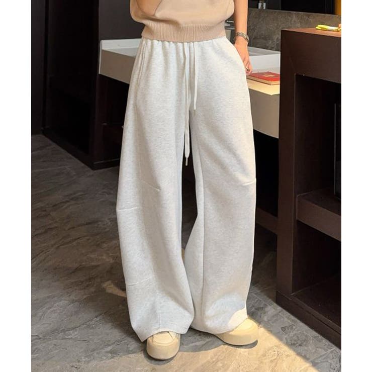 ライトグレー | ワイドカーブパンツ | aimoha 