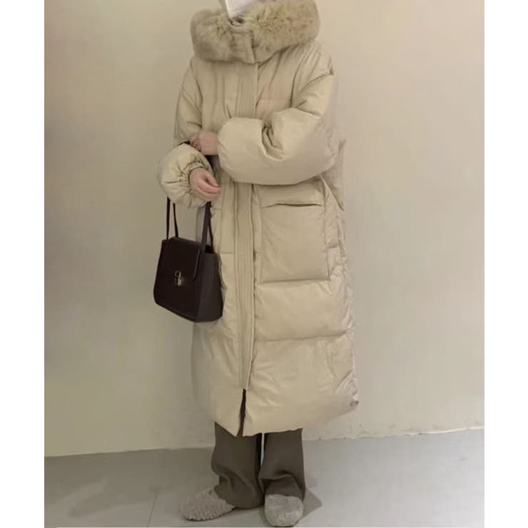 ふわふわフォックスファーフードロングダウン | aimoha  | 詳細画像3 