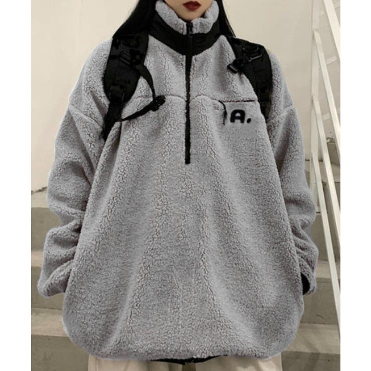 グレー | オリジナルハーフジップボアプルオーバー【AW】 | aimoha 