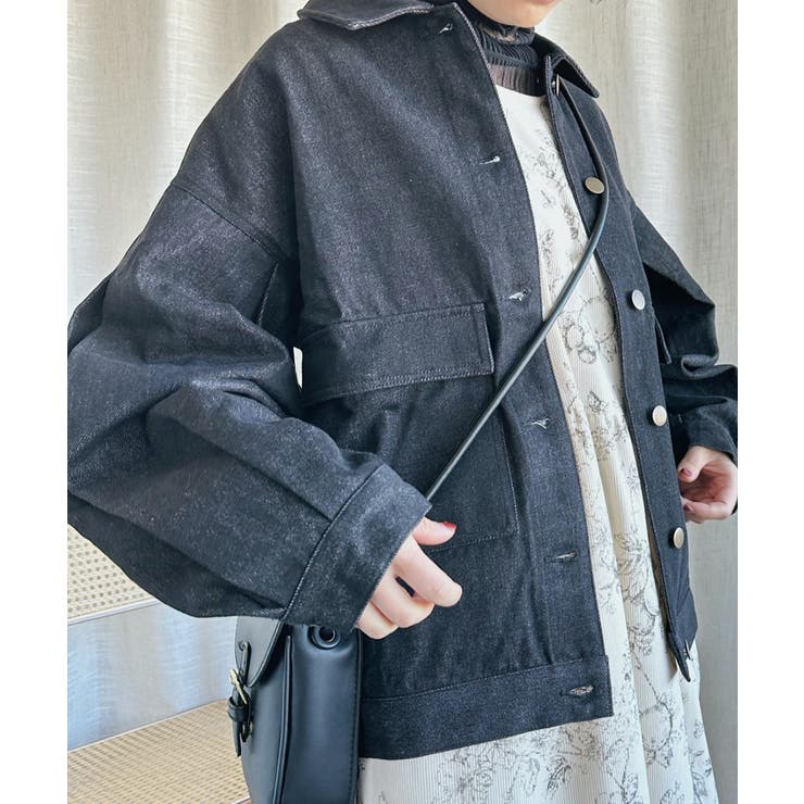 ブラック | オリジナルショット丈デニムジャケット | aimoha 