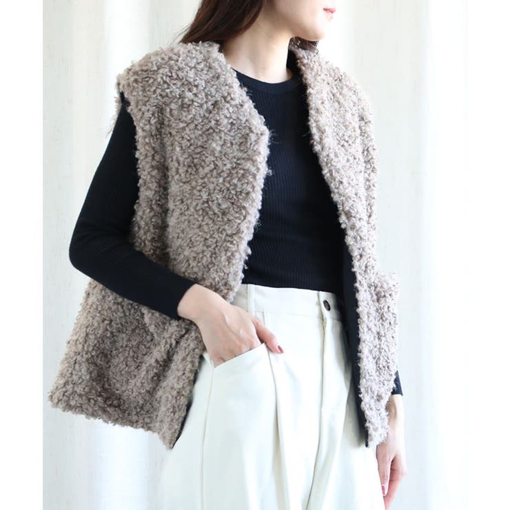 45rpm ウールコットン もこもこ ボアベスト 2 日本製 45rpm ウールコットン もこもこ ボアベスト 2 日本製 - メルカリ