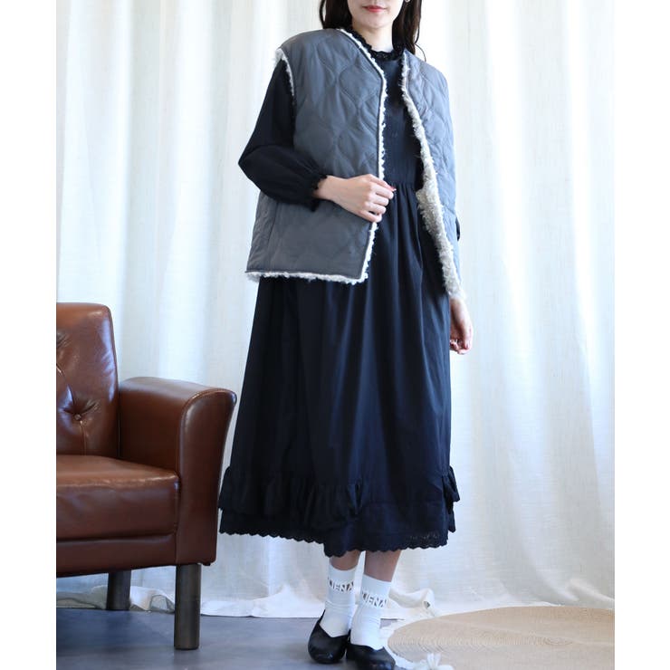 新品　定価29590円　ハグオーワー　ボアベスト V0169 ウールボアベスト(F チャコール): アウター - RNA ONLINE STORE