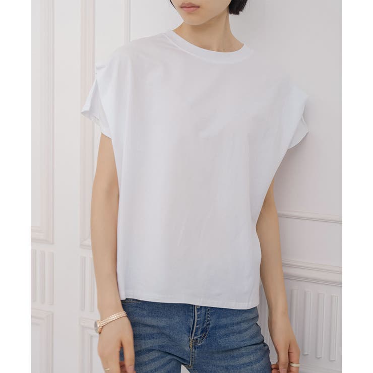 ホワイト | ショルダータック半袖Tシャツプルオーバー | aimoha 