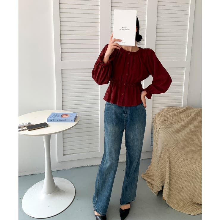 【BANICO】ウエストギャザー フリル袖 シャツブラウス | aimoha  | 詳細画像21 