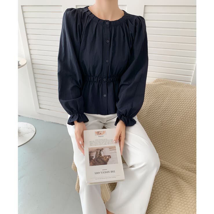 【BANICO】ウエストギャザー フリル袖 シャツブラウス | aimoha  | 詳細画像12 