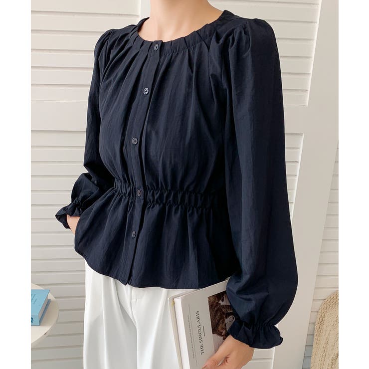 【BANICO】ウエストギャザー フリル袖 シャツブラウス | aimoha  | 詳細画像10 