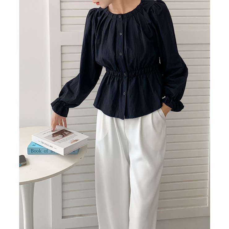 【BANICO】ウエストギャザー フリル袖 シャツブラウス | aimoha  | 詳細画像14 