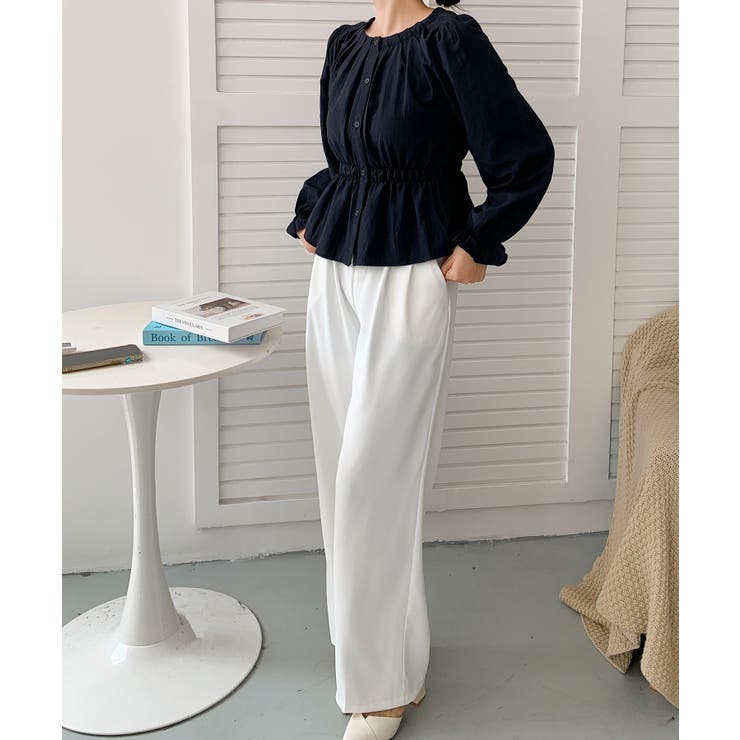 【BANICO】ウエストギャザー フリル袖 シャツブラウス | aimoha  | 詳細画像11 