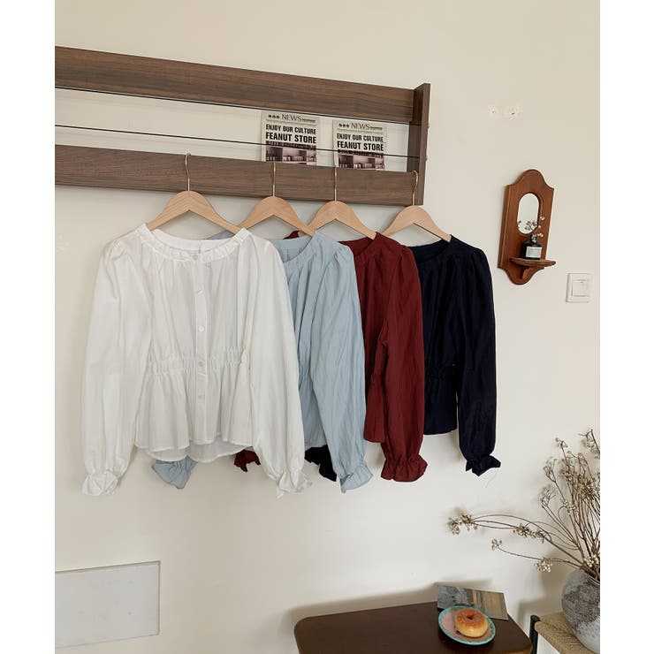 【BANICO】ウエストギャザー フリル袖 シャツブラウス | aimoha  | 詳細画像23 