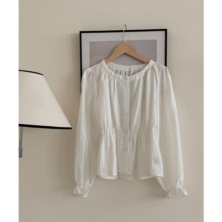 【BANICO】ウエストギャザー フリル袖 シャツブラウス | aimoha  | 詳細画像8 