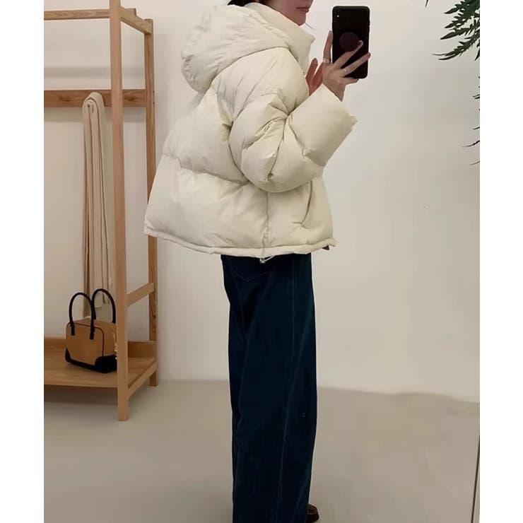 大きめフードのふかふかショートダウン | aimoha  | 詳細画像3 