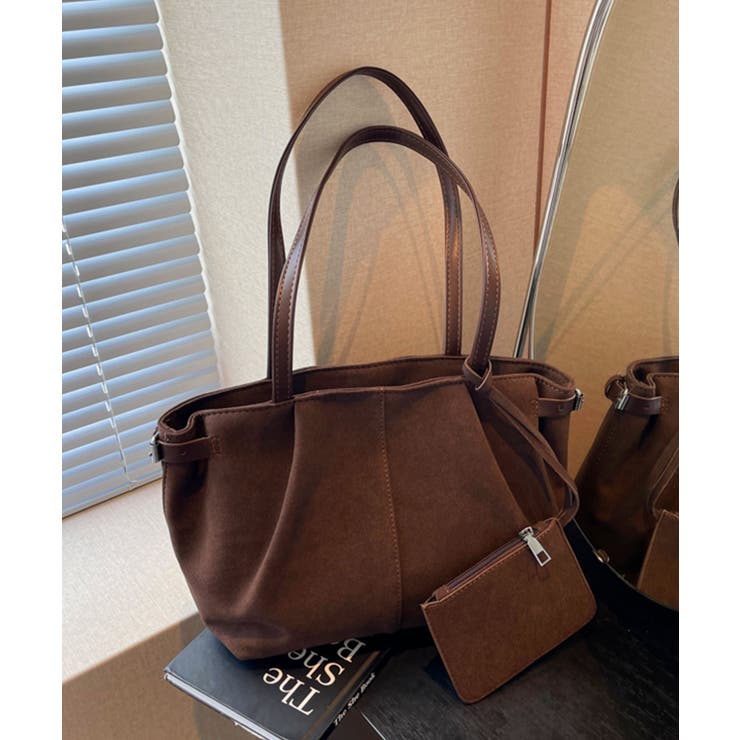 スエード調 ポーチ付き トートバッグ | aimoha  | 詳細画像10 