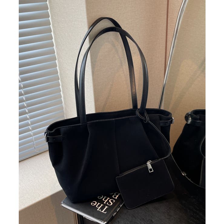 スエード調 ポーチ付き トートバッグ | aimoha  | 詳細画像2 