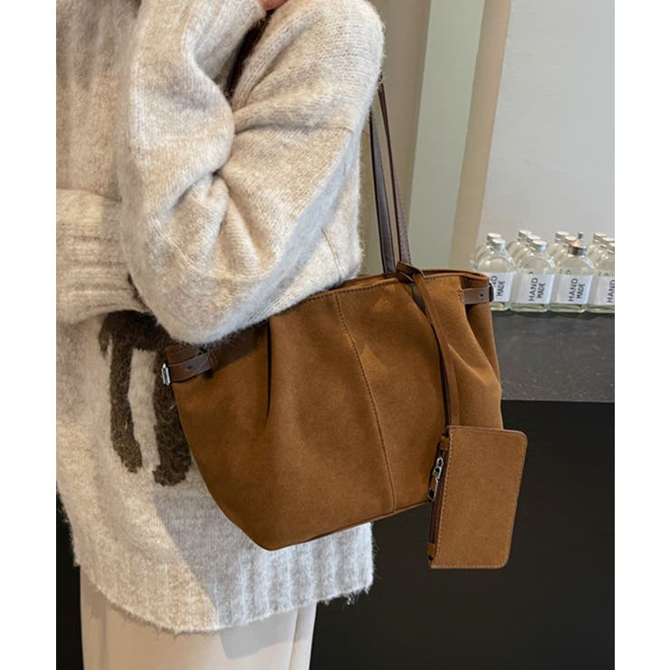 スエード調 ポーチ付き トートバッグ | aimoha  | 詳細画像6 