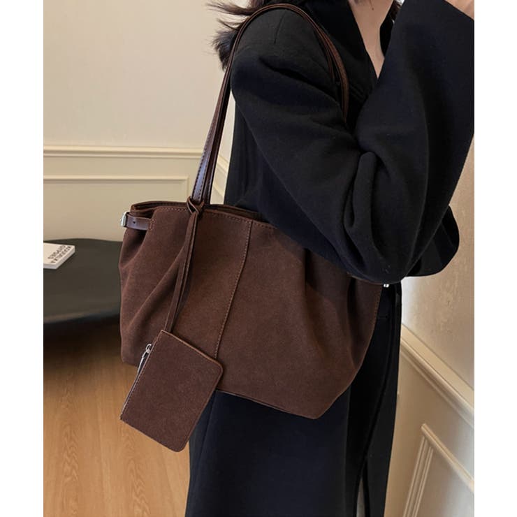 スエード調 ポーチ付き トートバッグ | aimoha  | 詳細画像8 