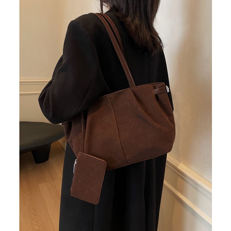 スエード調 ポーチ付き トートバッグ | aimoha  | 詳細画像9 