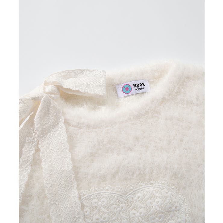 HOOK for girls レースハートゆるニットプルオーバー | HOOK | 詳細画像5 
