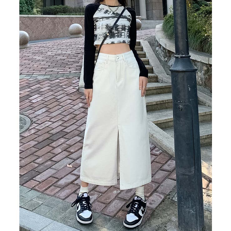 【BANICO】フロントスリットデニムスカート | aimoha  | 詳細画像10 