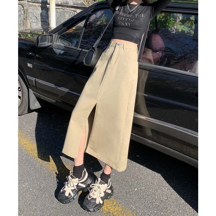 【BANICO】フロントスリットデニムスカート | aimoha  | 詳細画像3 