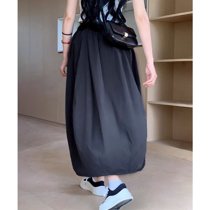 ウォッシュコットンバルーン切り替えロングスカート | aimoha  | 詳細画像1 