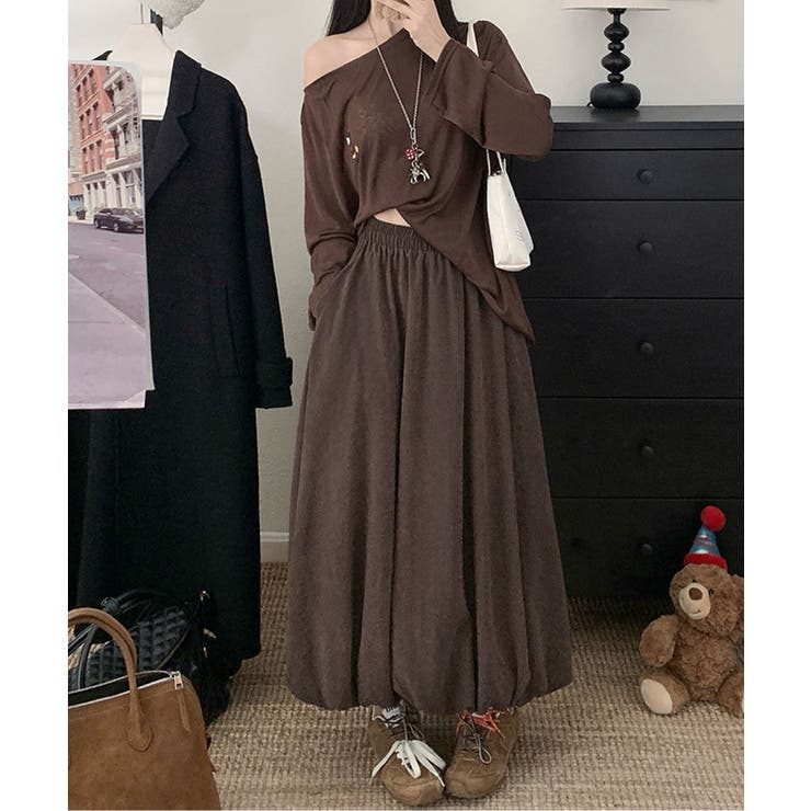 コーデュロイバルーンロングスカート | aimoha  | 詳細画像4 