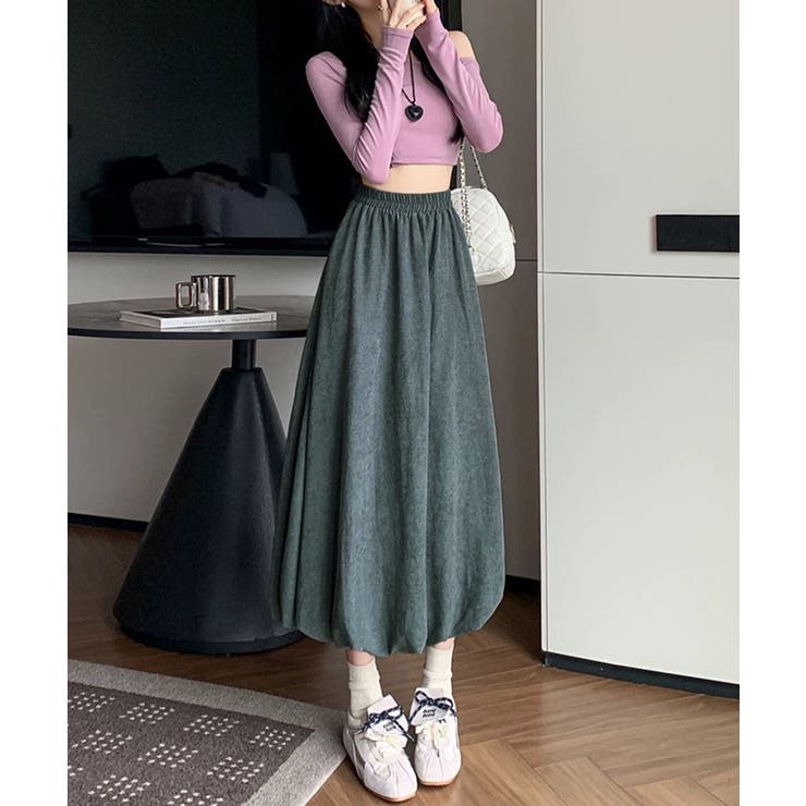 コーデュロイバルーンロングスカート | aimoha  | 詳細画像2 