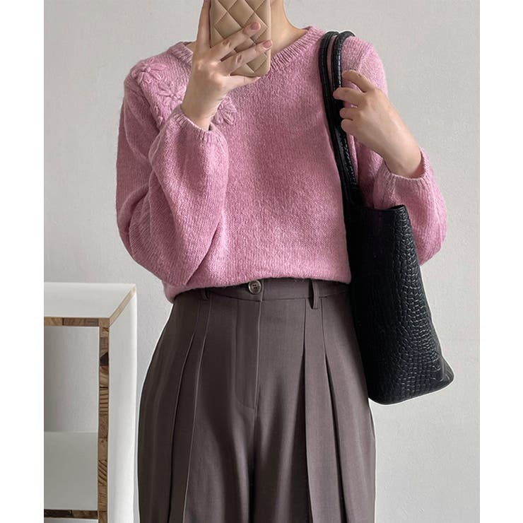 フラワー刺繍セーター 韓国 ライク | aimoha  | 詳細画像3 