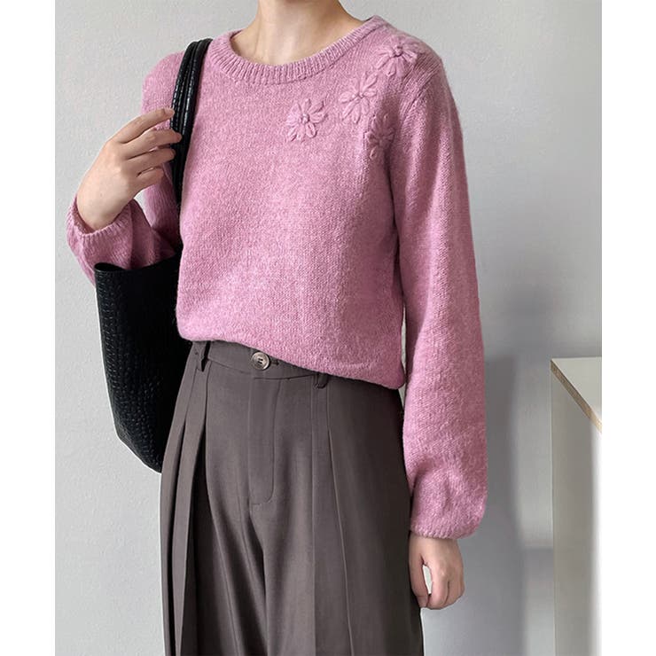 フラワー刺繍セーター 韓国 ライク | aimoha  | 詳細画像6 