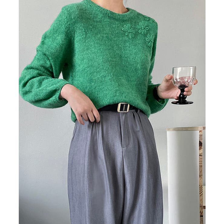 フラワー刺繍セーター 韓国 ライク | aimoha  | 詳細画像8 