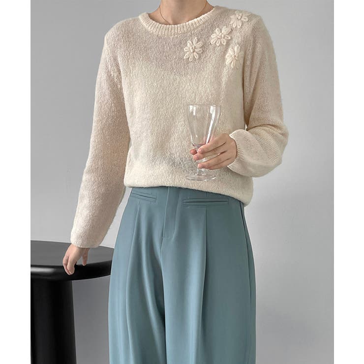 フラワー刺繍セーター 韓国 ライク | aimoha  | 詳細画像11 